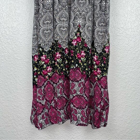 Xhilaration Womens Bho Paisley Elastic Waist V-Neck Dolman Midi Dress Medium - Picture 8 of 11